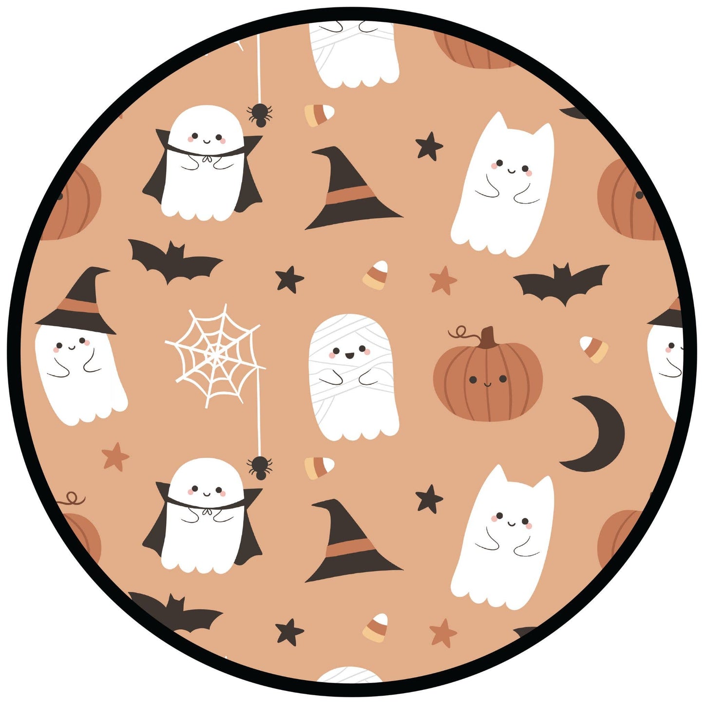 Boo-Tastic Halloween Glow-in-the-Dark Ruffled Twirl Dress: Orange/Multi / 4/5T