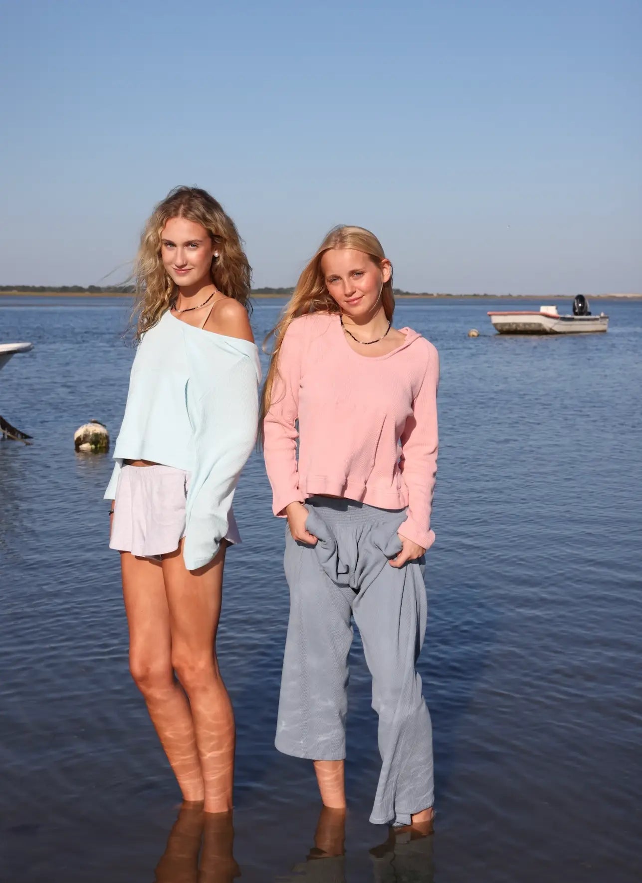 Ballet Blush Waffle Hoodie – 100% Cotton Coastal Essential