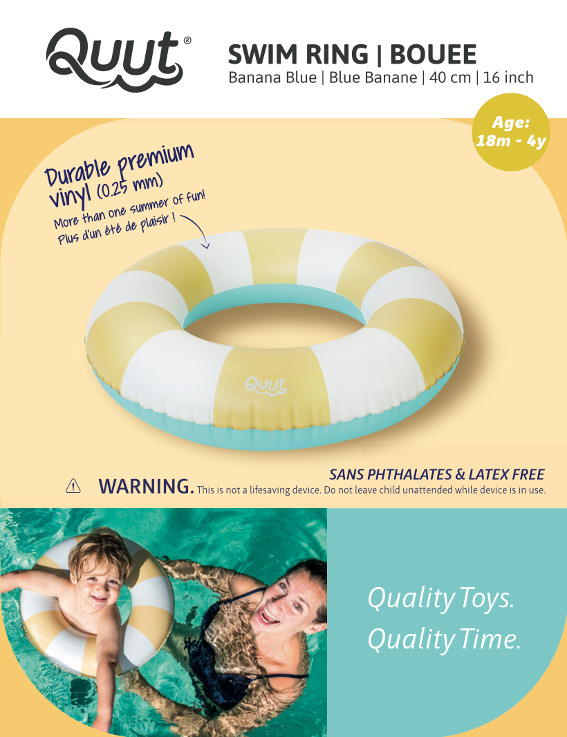 Quut Swim Rings Small - Small Size Swim Ring 16 inch: Garden Green