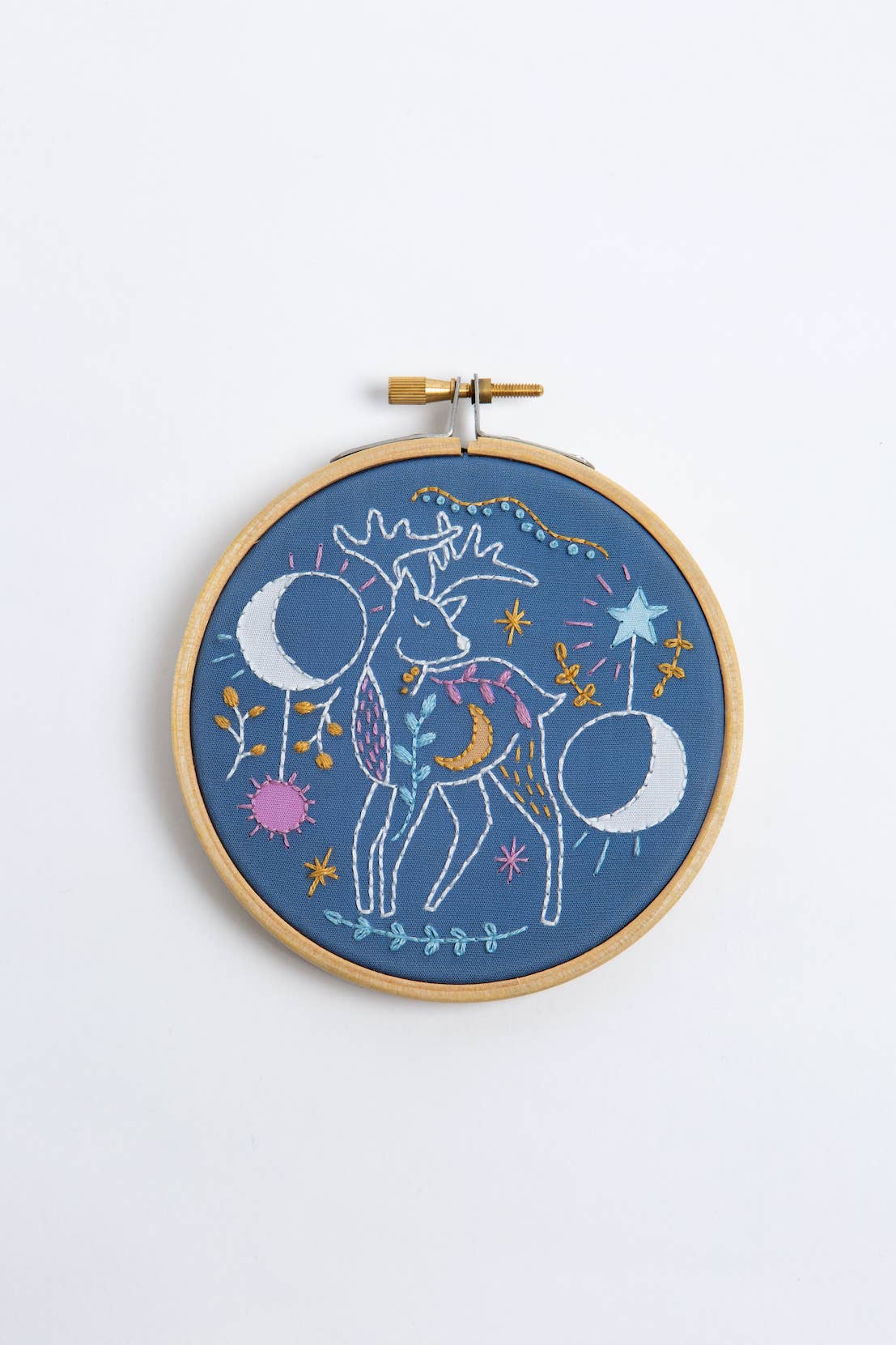 Celestial Deer Mini Embroidery Kit | Complete Craft Kit for Beginners