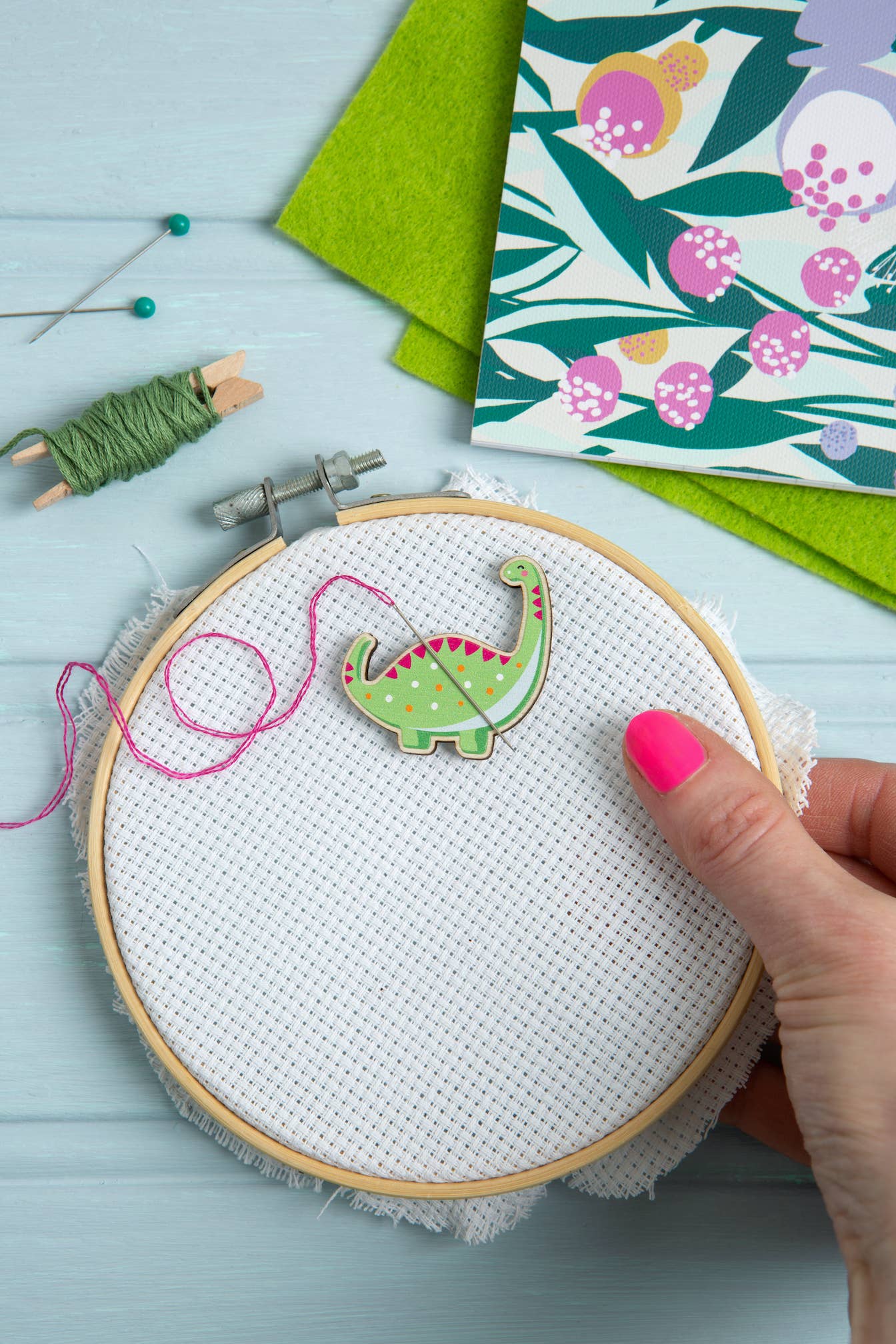 Dinosaur Magnetic Needle Minder Autumn | Gift for Crafters