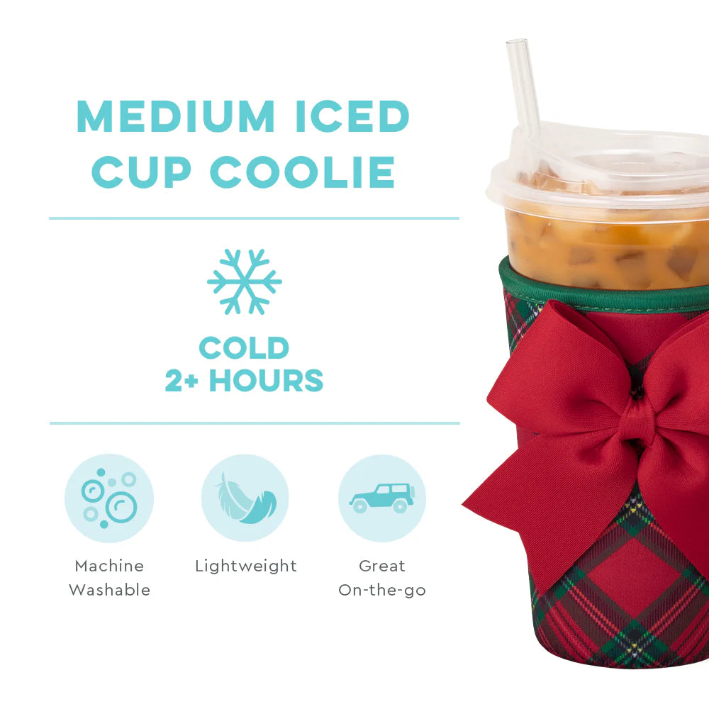 Christmas Plaid Medium Iced Cup Coolie