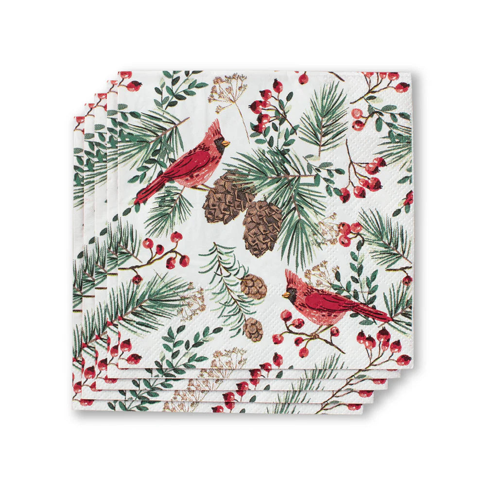 Winter Cardinals Cocktail Napkins