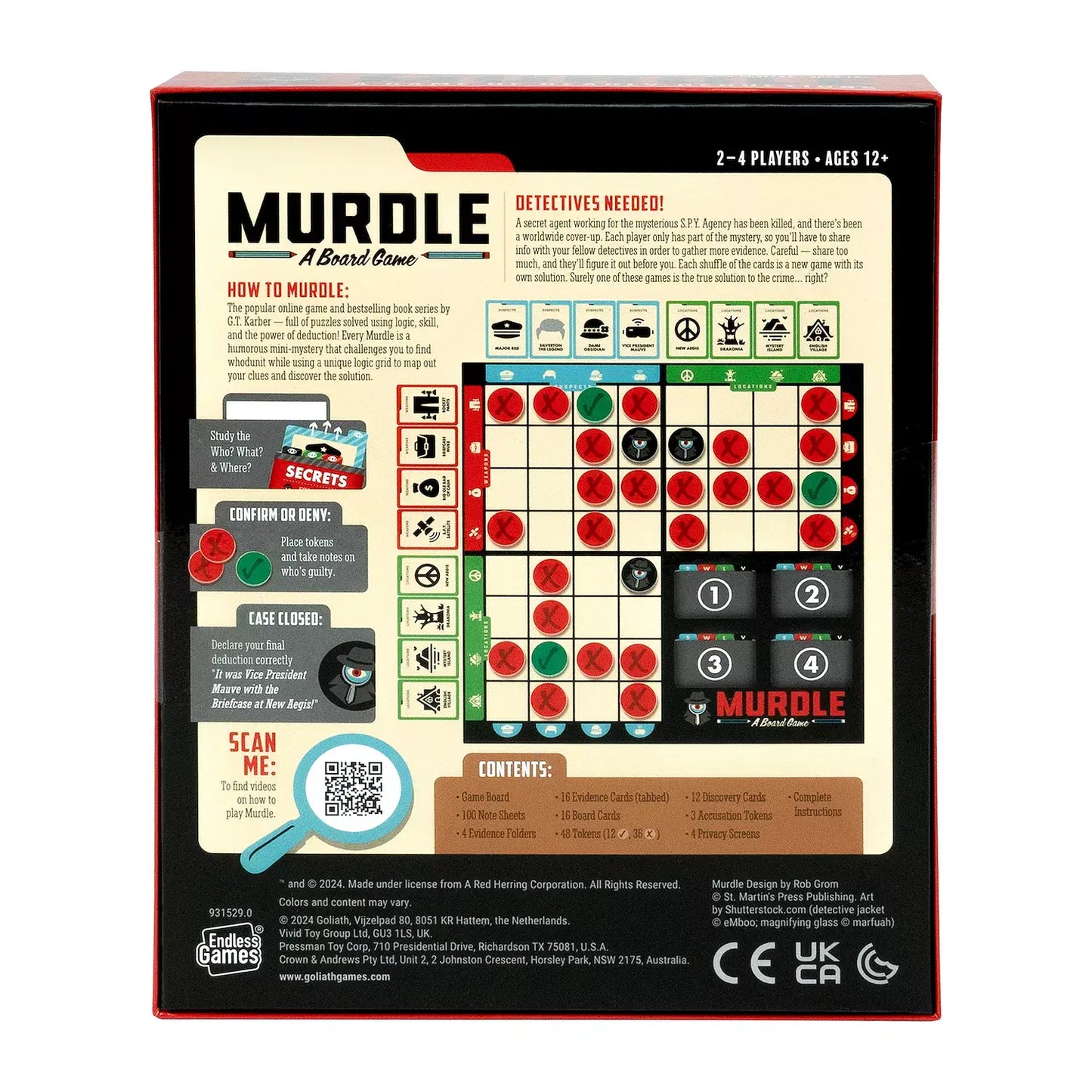Murdle Game, A Crime Solving Social Affair, 2-4 Players, 12+