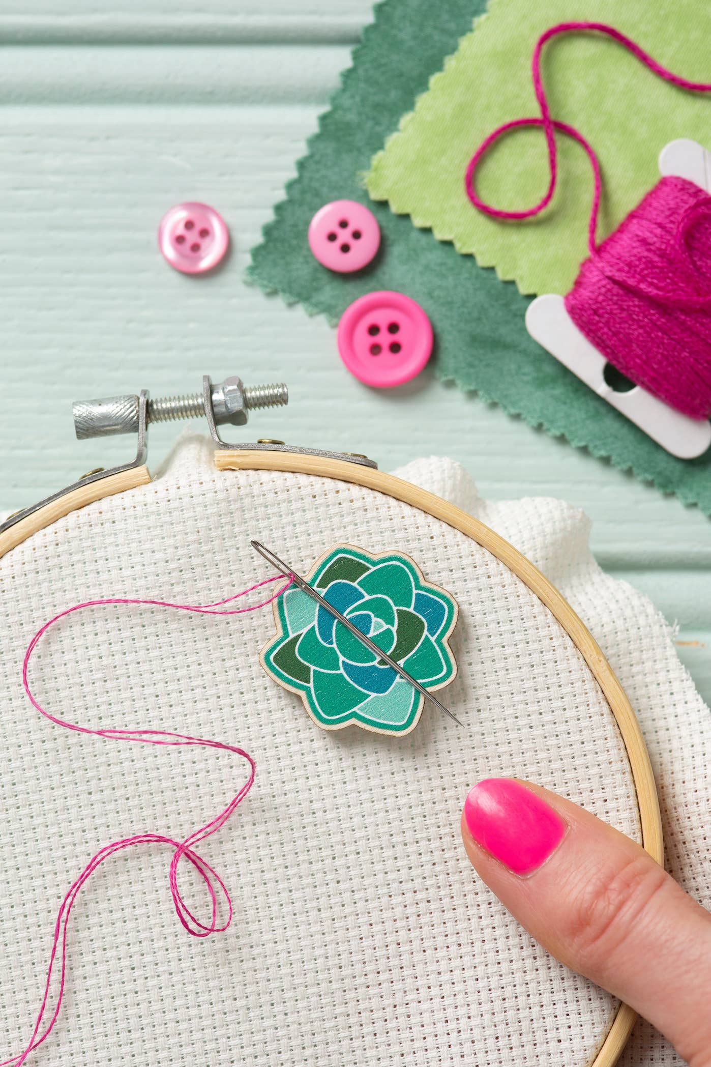 Succulent Magnetic Needle Minder | Gift for Crafters