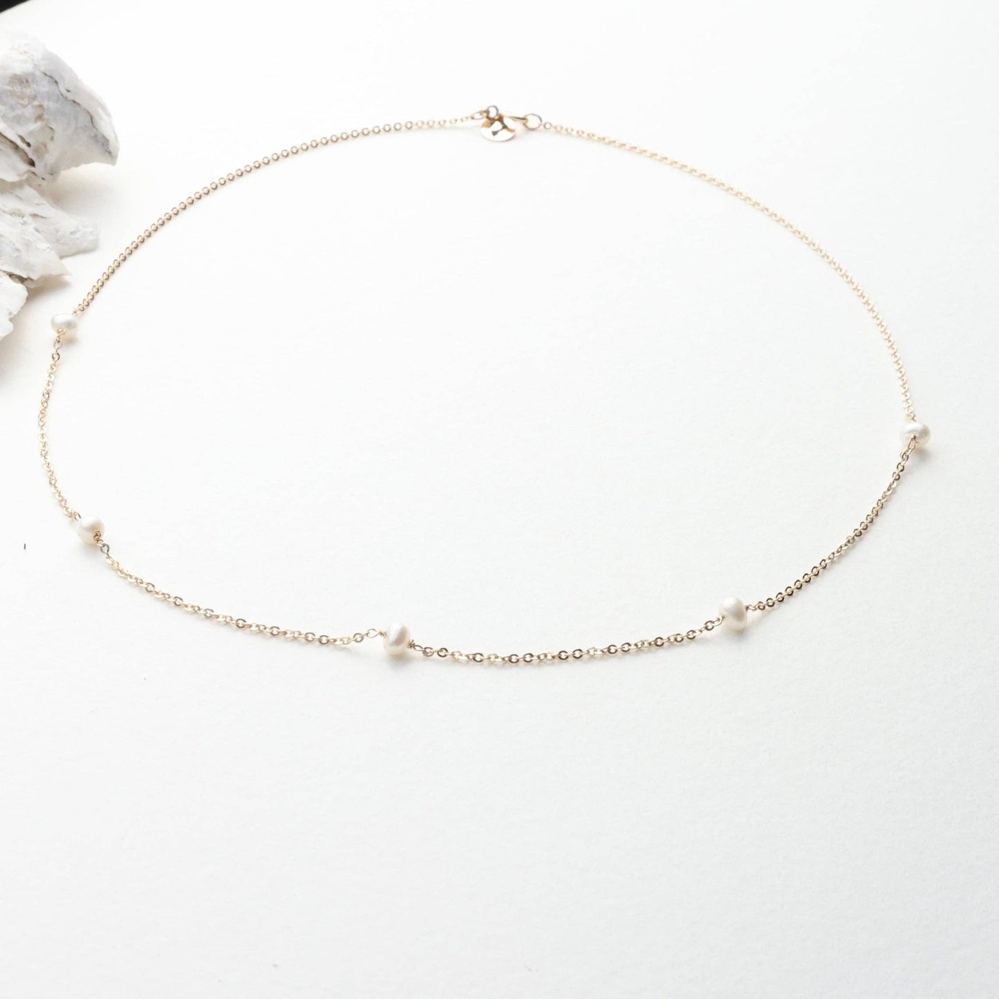 Surfer Five Dainty Pearl Choker: 18"