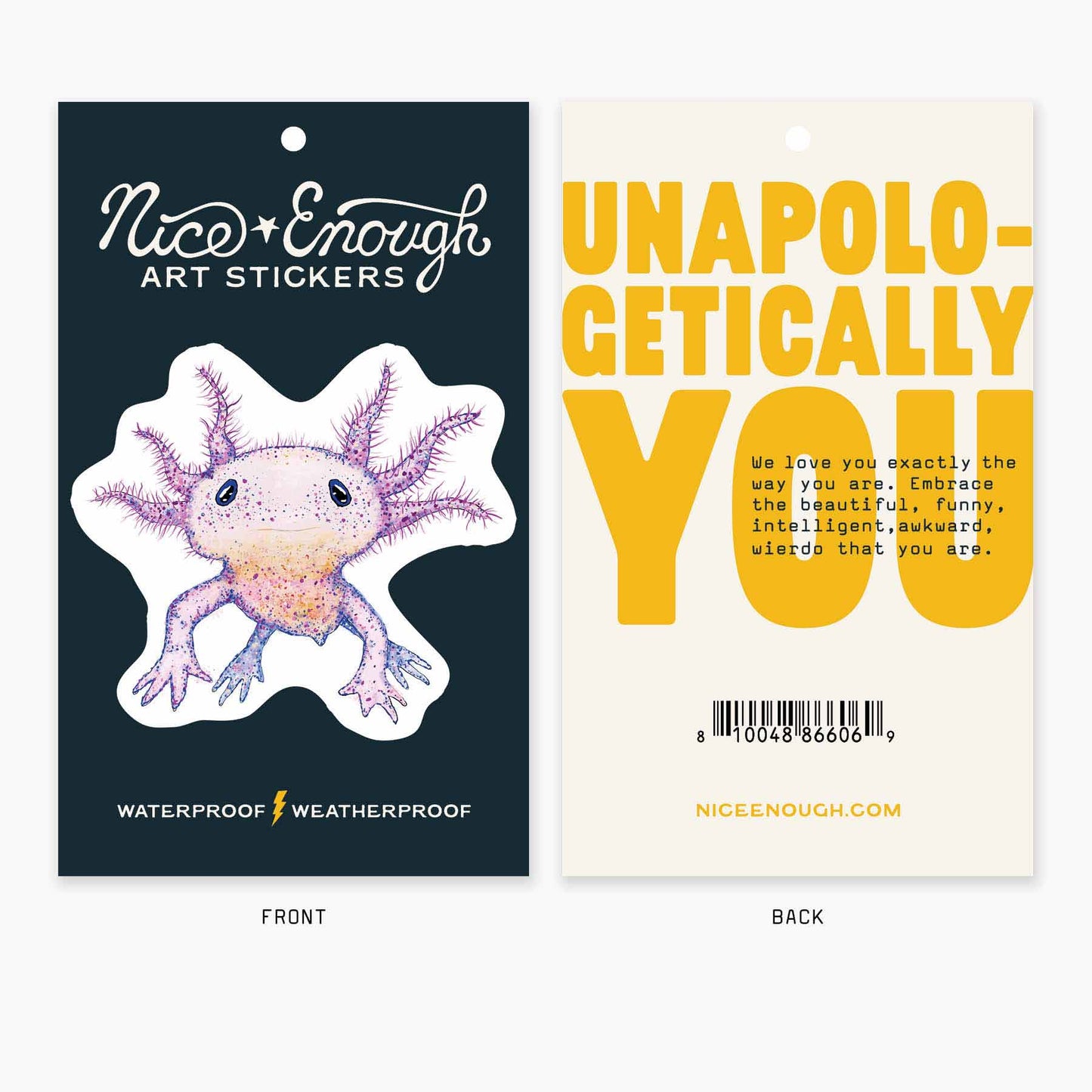 Axolotl - 3" Art Sticker: No Barcode