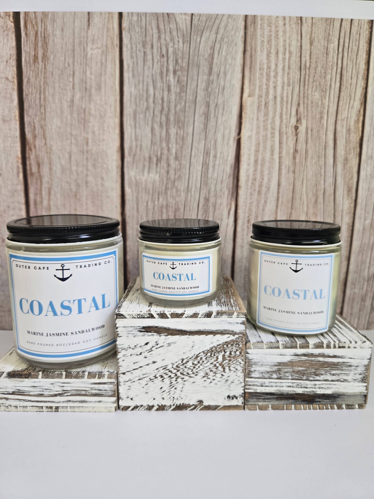 Coastal Soy Wax Crackling Wooden Wick Candle bulk wholesale: 8oz