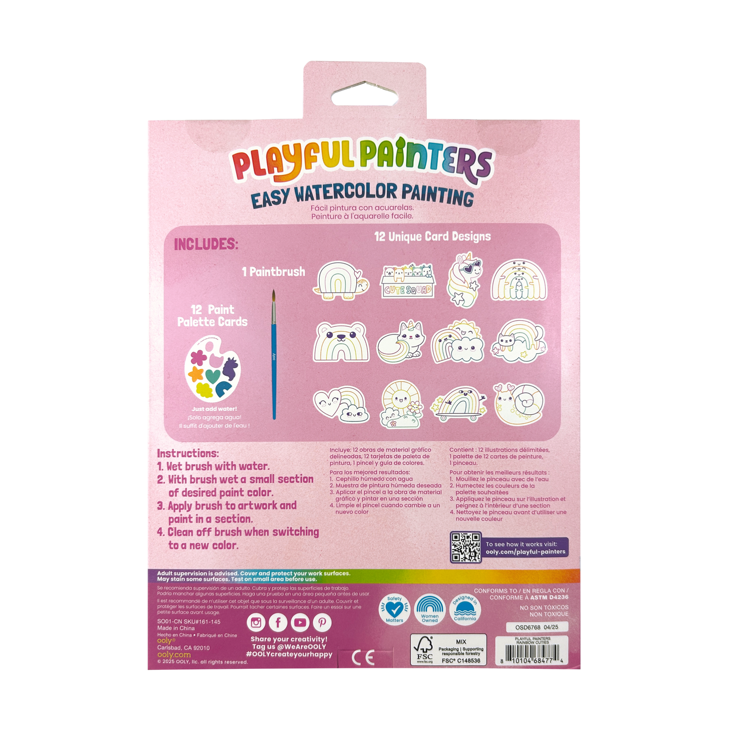 Playful Painters: Watercolor Painting Kit -Rainbow Cuties