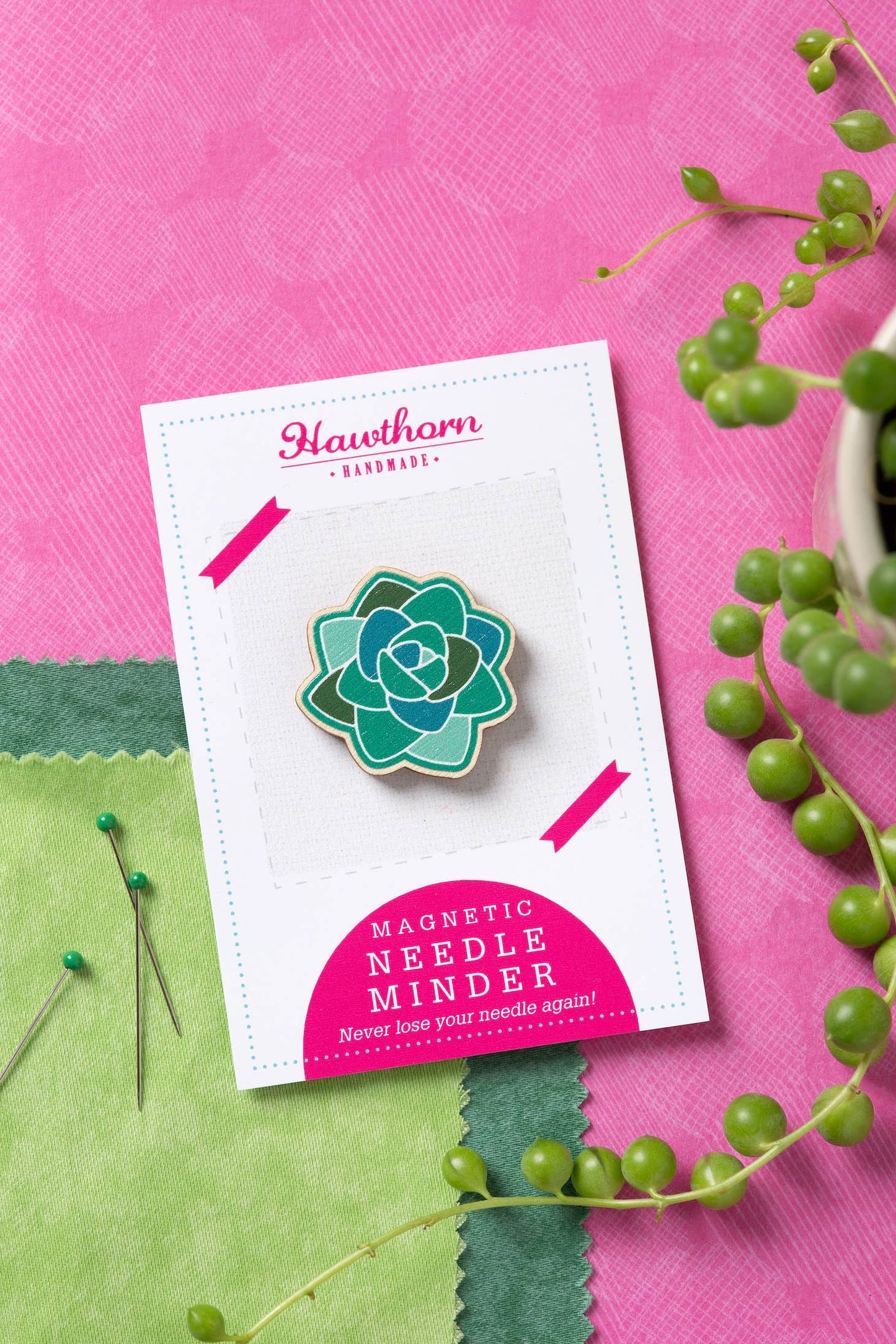 Succulent Magnetic Needle Minder | Gift for Crafters