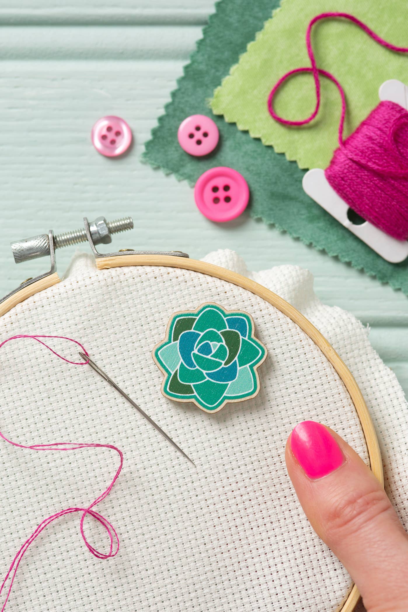 Succulent Magnetic Needle Minder | Gift for Crafters