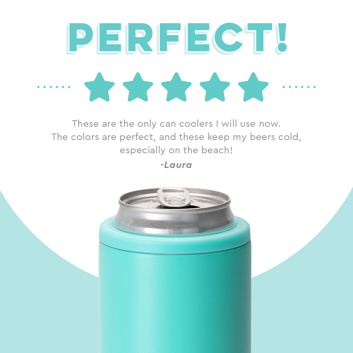 Matte Aqua Skinny Can Cooler (12oz)