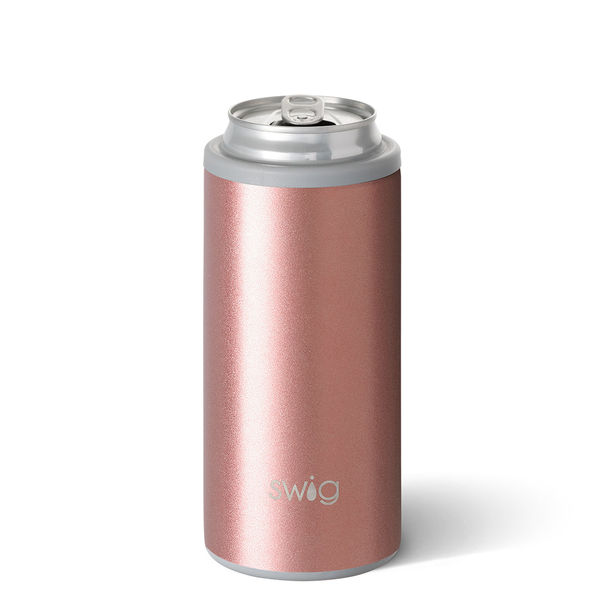 Shimmer Rose Gold Skinny Can Cooler (12oz)