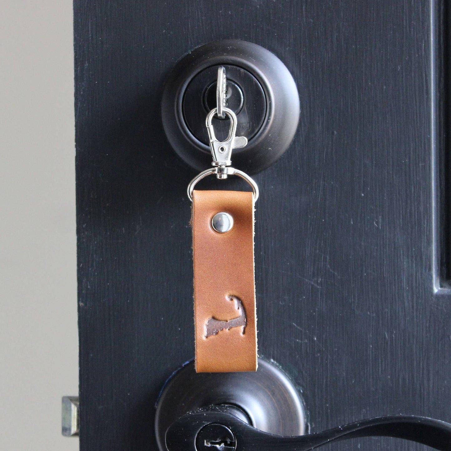 Leather Cape Cod Keychain