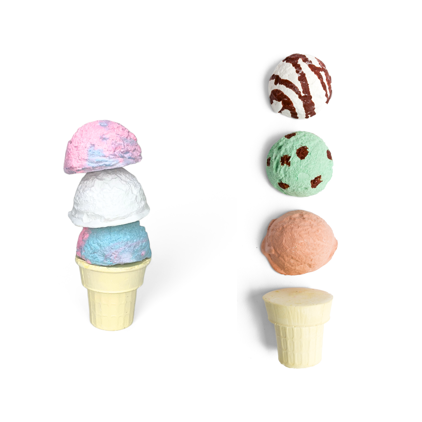 Summer Ice Cream Cones Handmade Sidewalk Chalk: Blue Raspberry Ice Cream Cone