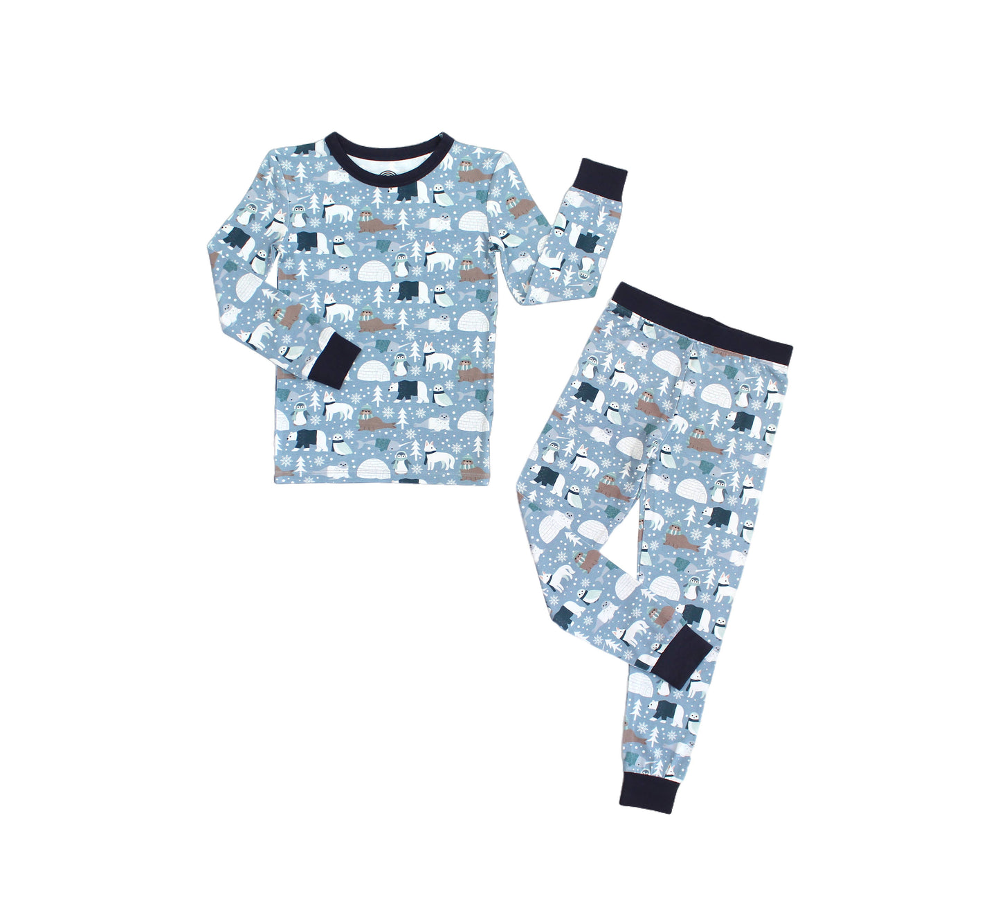 Polar Pals Winter Bamboo Kids Pajamas Toddler Sleep Set: 2T