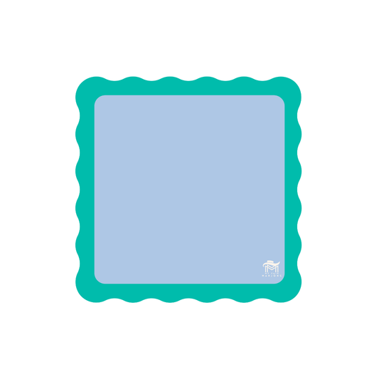 MINI MAHJONG MAT  |  Color Wave  |  21" x 21": Blue Center- Green Scallop