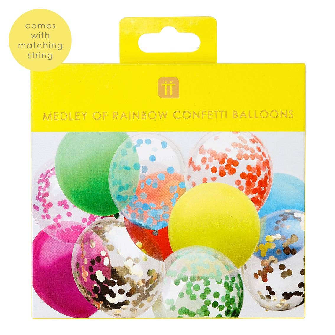 Rainbow Confetti Balloons - 12 Pack | Party Supplies |