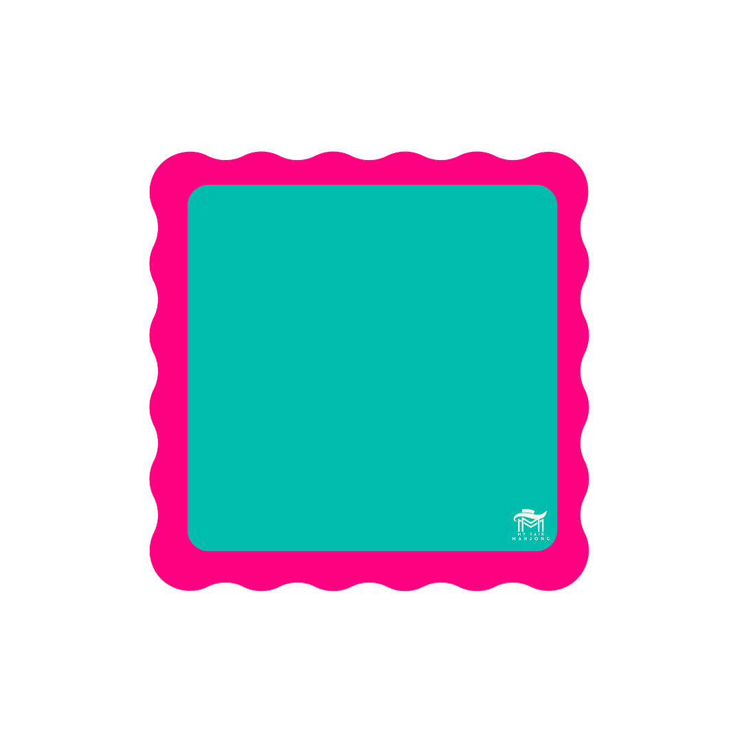 MINI MAHJONG MAT  |  Color Wave  |  21" x 21": Blue Center- Green Scallop