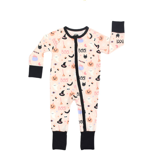 Halloween Sweet and Spooky Girls Glow in the Dark Pajamas Bamboo Baby Convertible Sleeper: 18-24M