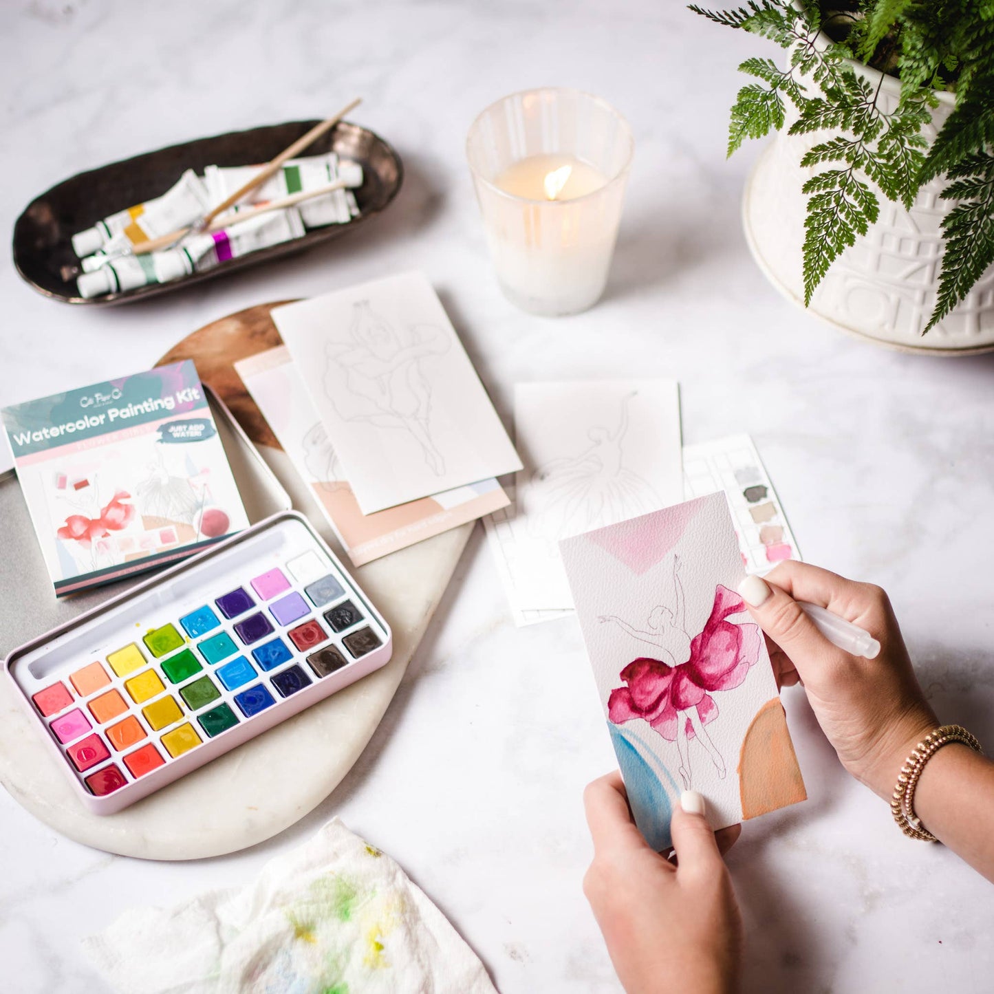 Midwinter Forest watercolor painting kit