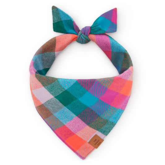 Color Pop Flannel Fall Dog Bandana: Medium