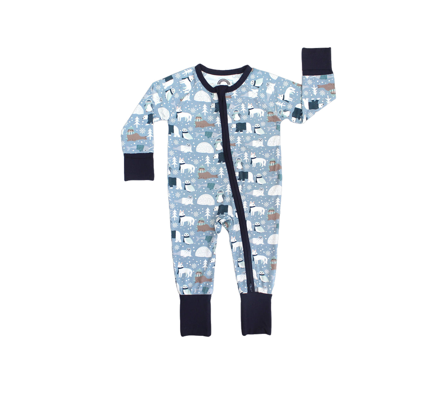 Polar Pals Winter Bamboo Convertible Baby Pajamas Sleepwear: 18-24M