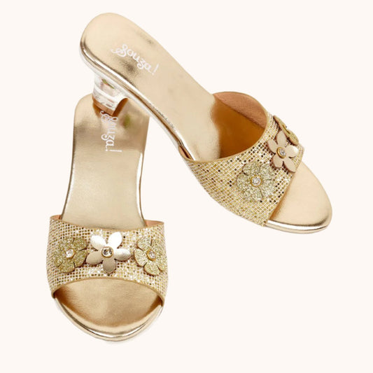 Slipper High-heel Ellina (gold) Costume Accessory for Kids - Carnival & Festive Use(3 sizes)