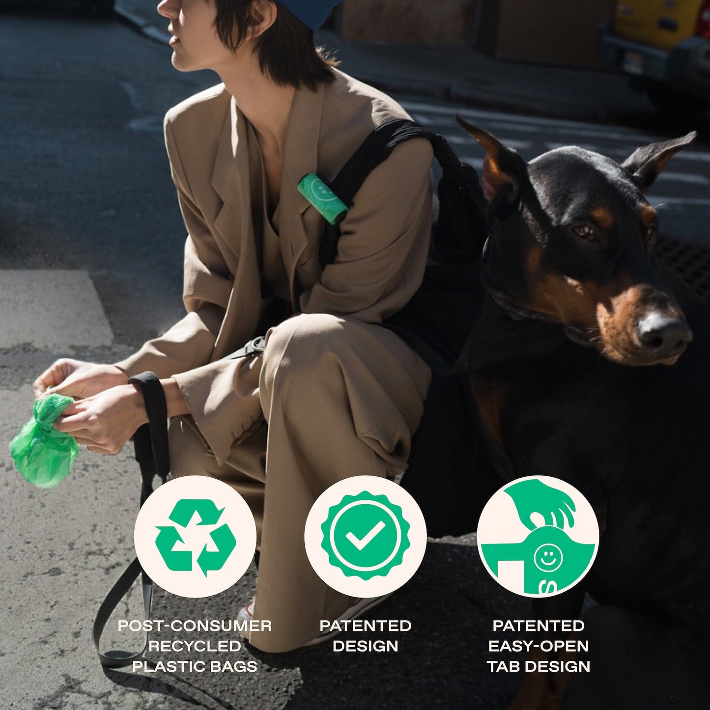 Premium Dog Poop Bag Dispenser + 15 Bags