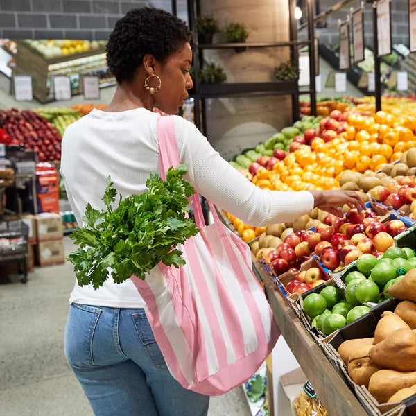 Medium Foldaway Tote Bags - Malibu Pink