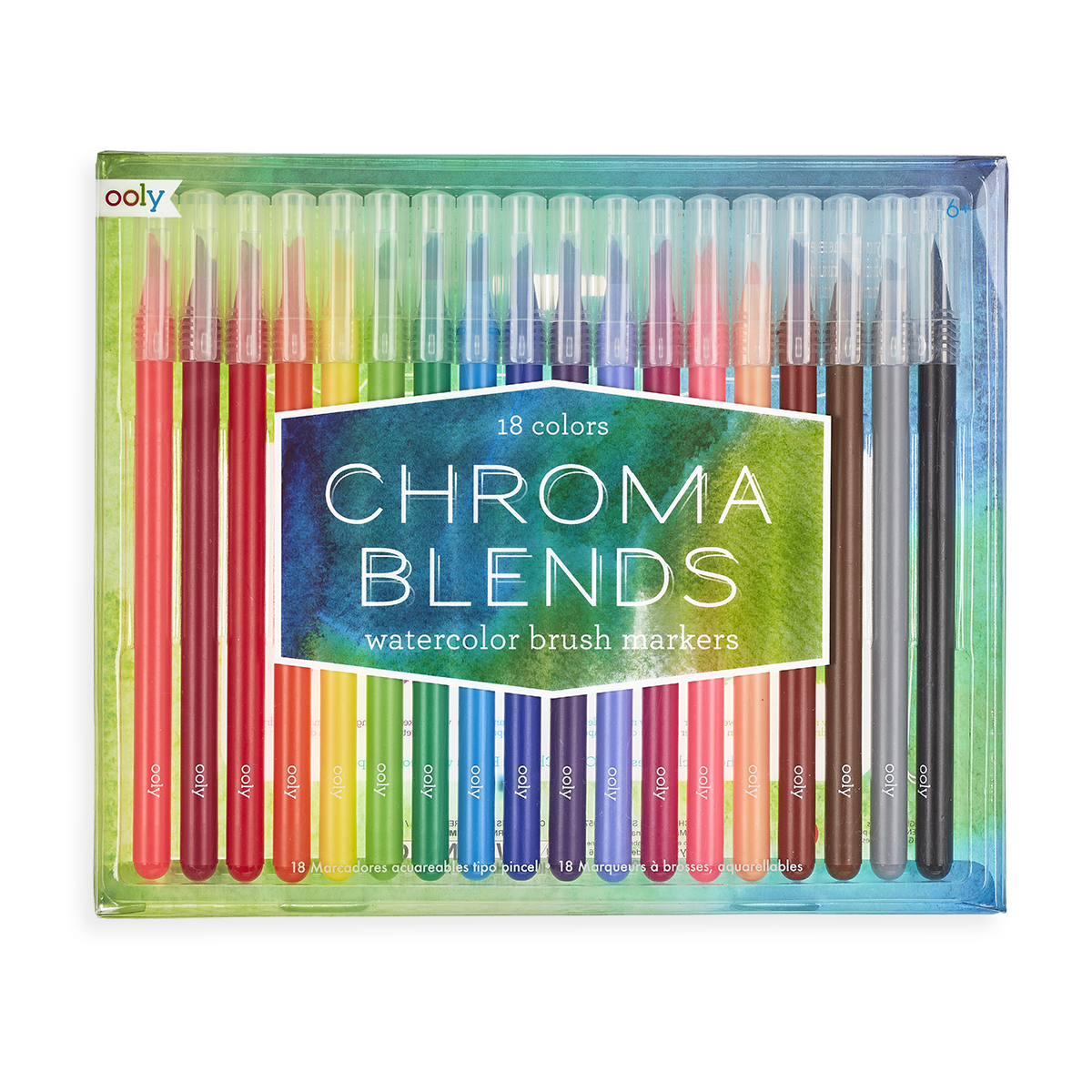 Chroma Blends Watercolor Brush Markers set of 18 package