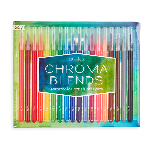 Chroma Blends Watercolor Brush Markers set of 18 package