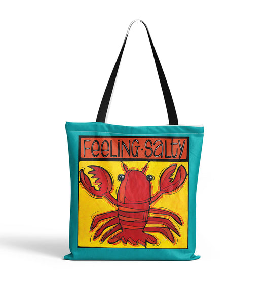 Medium Feeling Salty Lobster Coastal Beach/Tote Bag