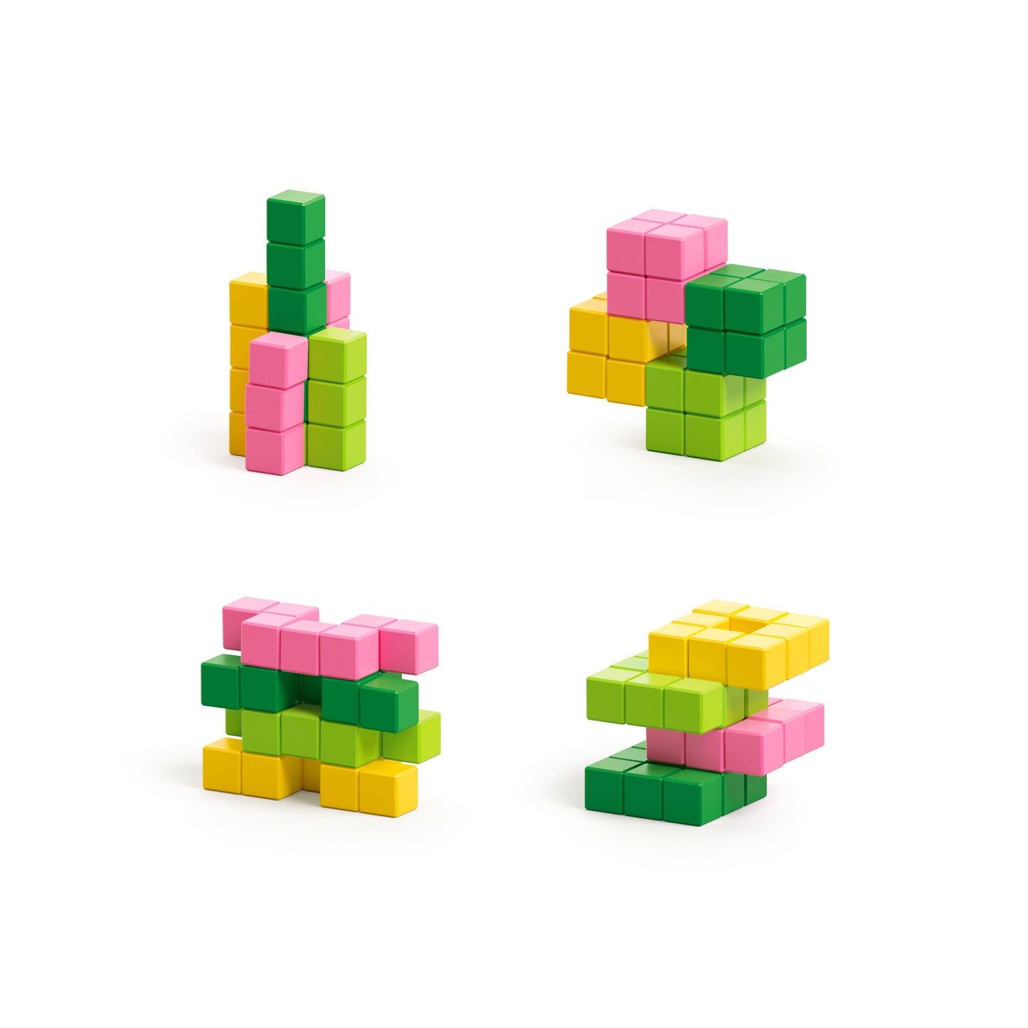 Abstract Tropic - 60 pcs Multi-Color Magnetic Block Set