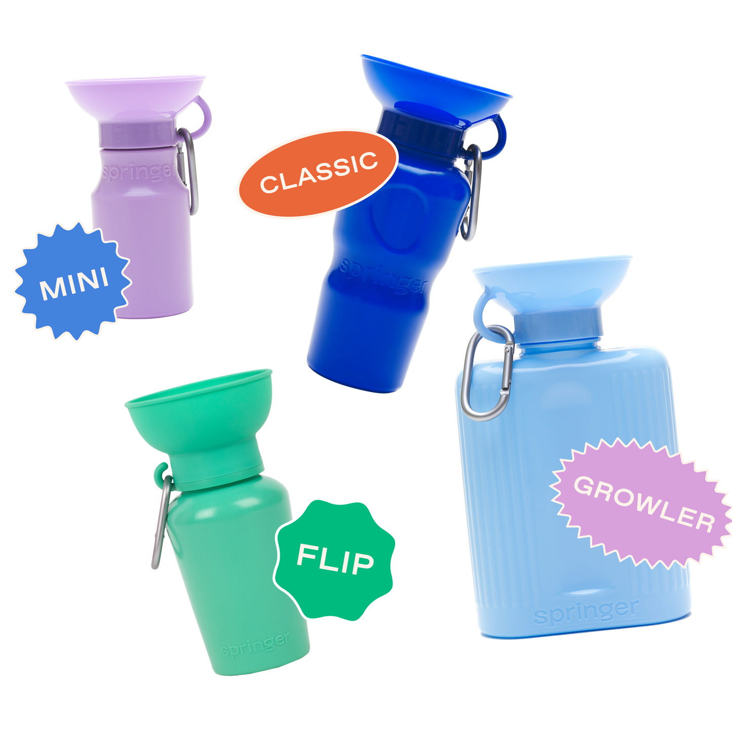 Dog Travel Water Bottle, 20oz, Flip Silicone (Mixed 12 Pack): Mixed (12 Pack)