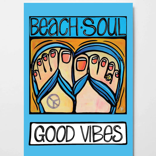 Coastal Beach Flip Flops On Sand Postcard