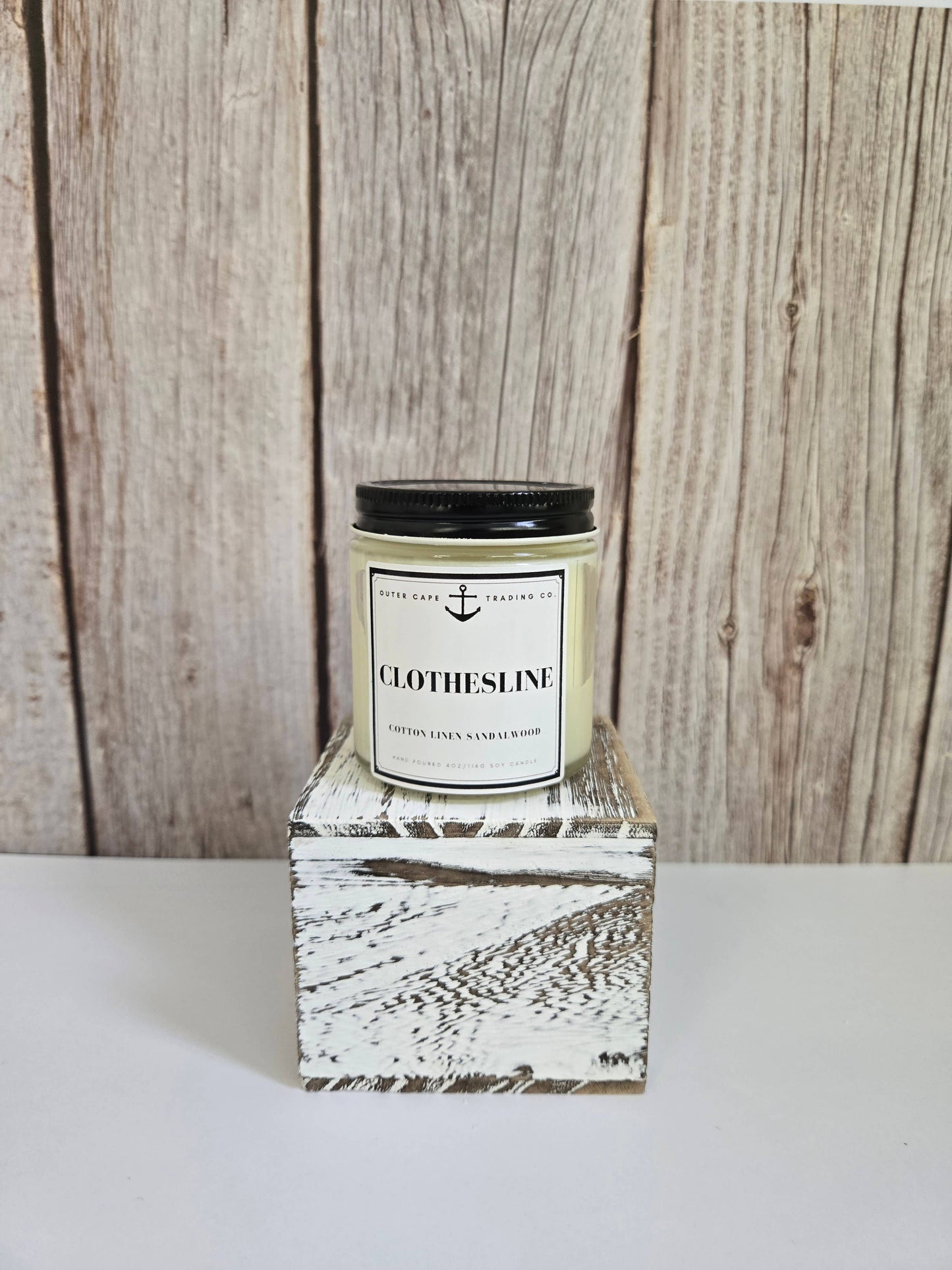 Clothesline Soy Wax Crackling Wooden Wick Candle bulk wholesale: 8oz