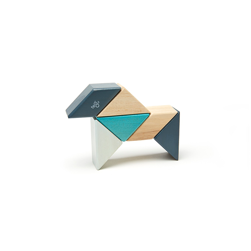 Pocket Pouch Prism Magnetic Wooden Blocks 6 pieces
