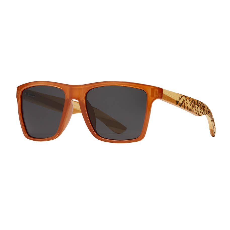 Everest - Rust/Engraved Bamboo / Smoke Polarized Lens