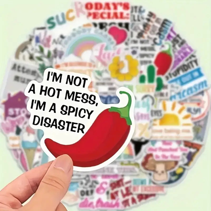 Snarky Satirical Doodle Stickers | Laptops, Water Bottles: 10 Stickers