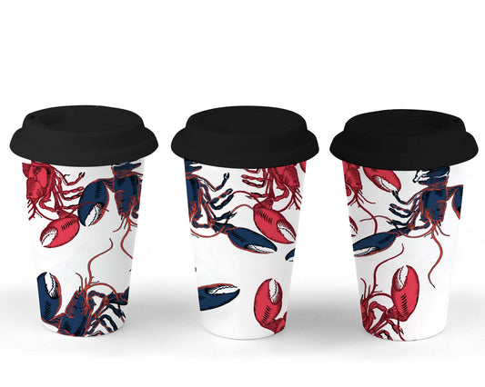 Lobsters Insulated 15oz Travel Tumbler with Cover