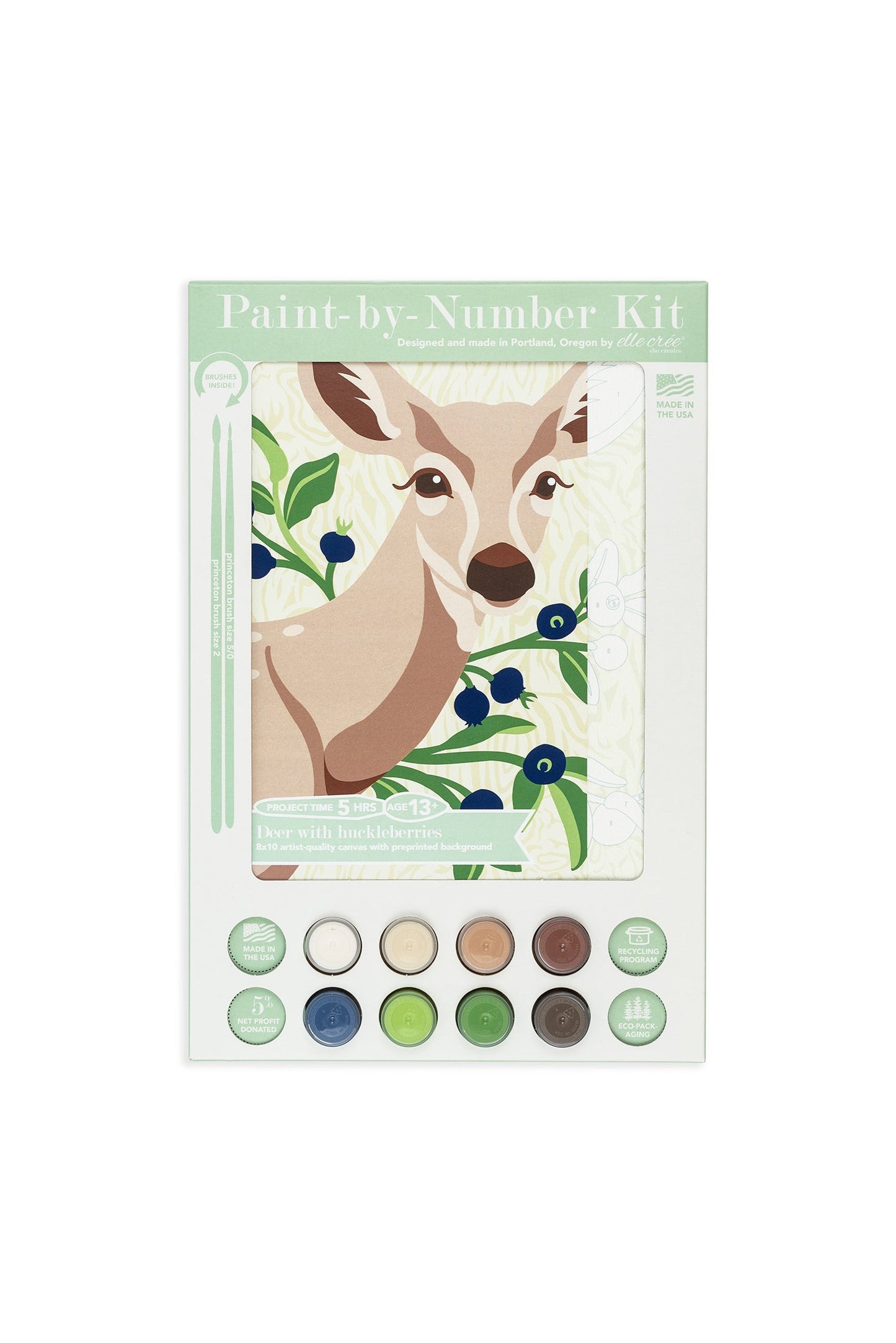 Deer with Huckleberries | 8x10 paint-by-number kit