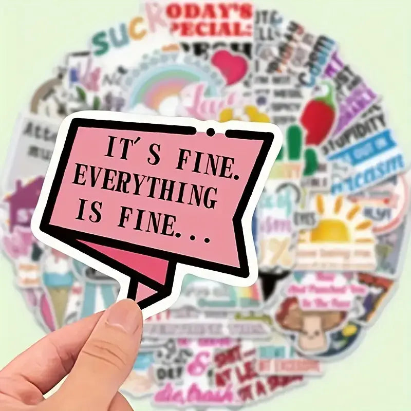 Snarky Satirical Doodle Stickers | Laptops, Water Bottles: 10 Stickers