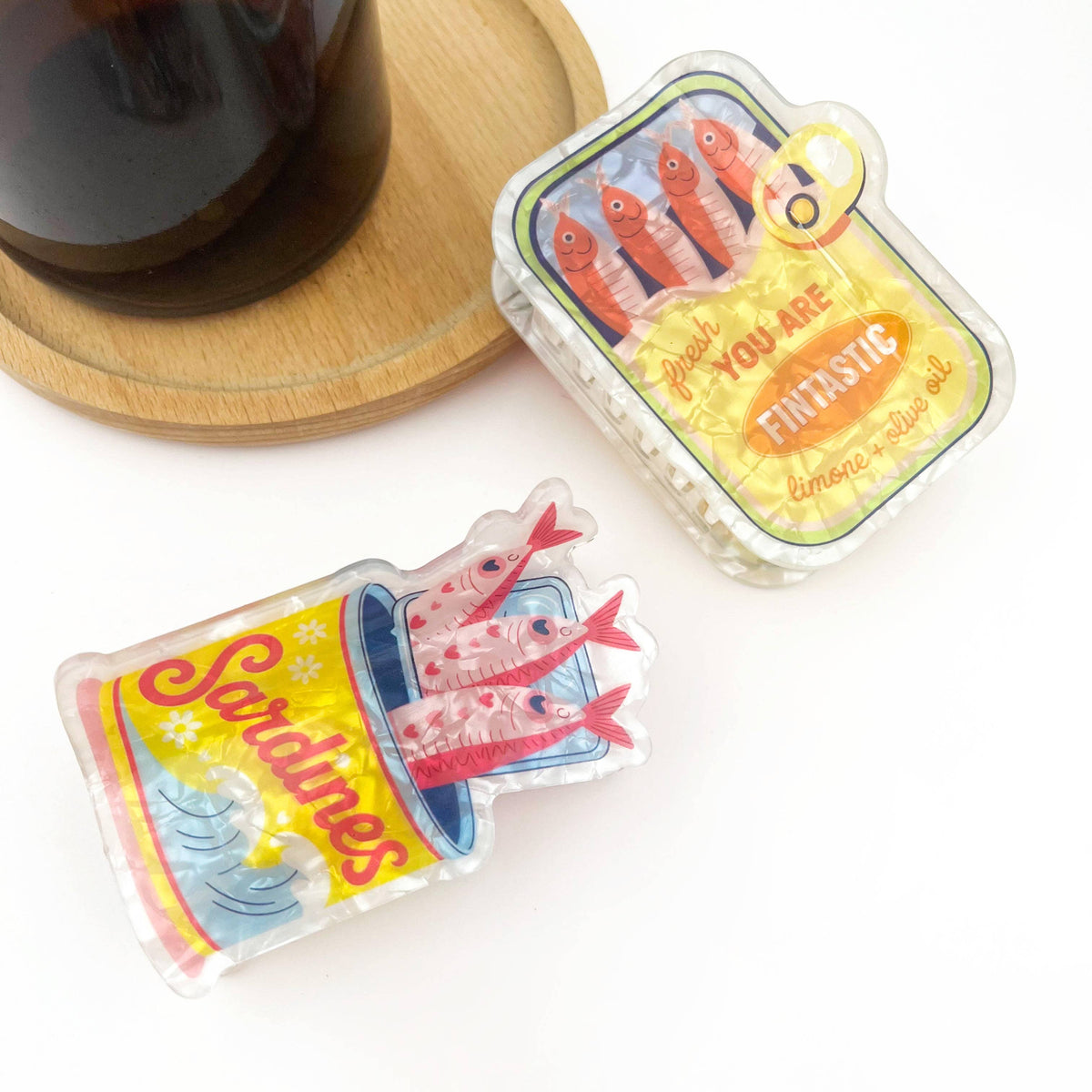 Funny Sardine Can Hair Claw Clip, Food Tin Hair Accessory