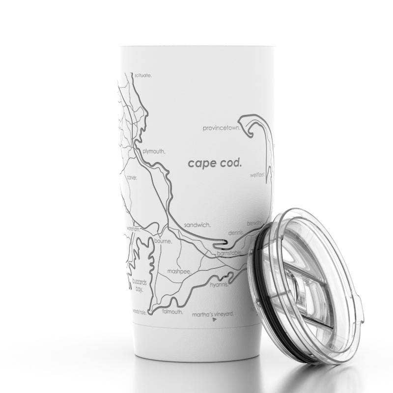 Cape Cod MA Map 20 oz Insulated Pint Tumbler: Midnight Blue