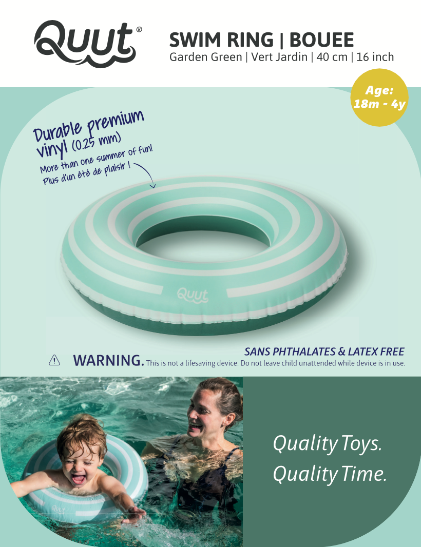 Quut Swim Rings Small - Small Size Swim Ring 16 inch: Banana Blue