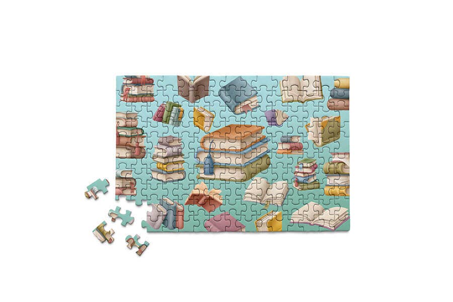 Book Collage Shop Store Collection mini jigsaw puzzles