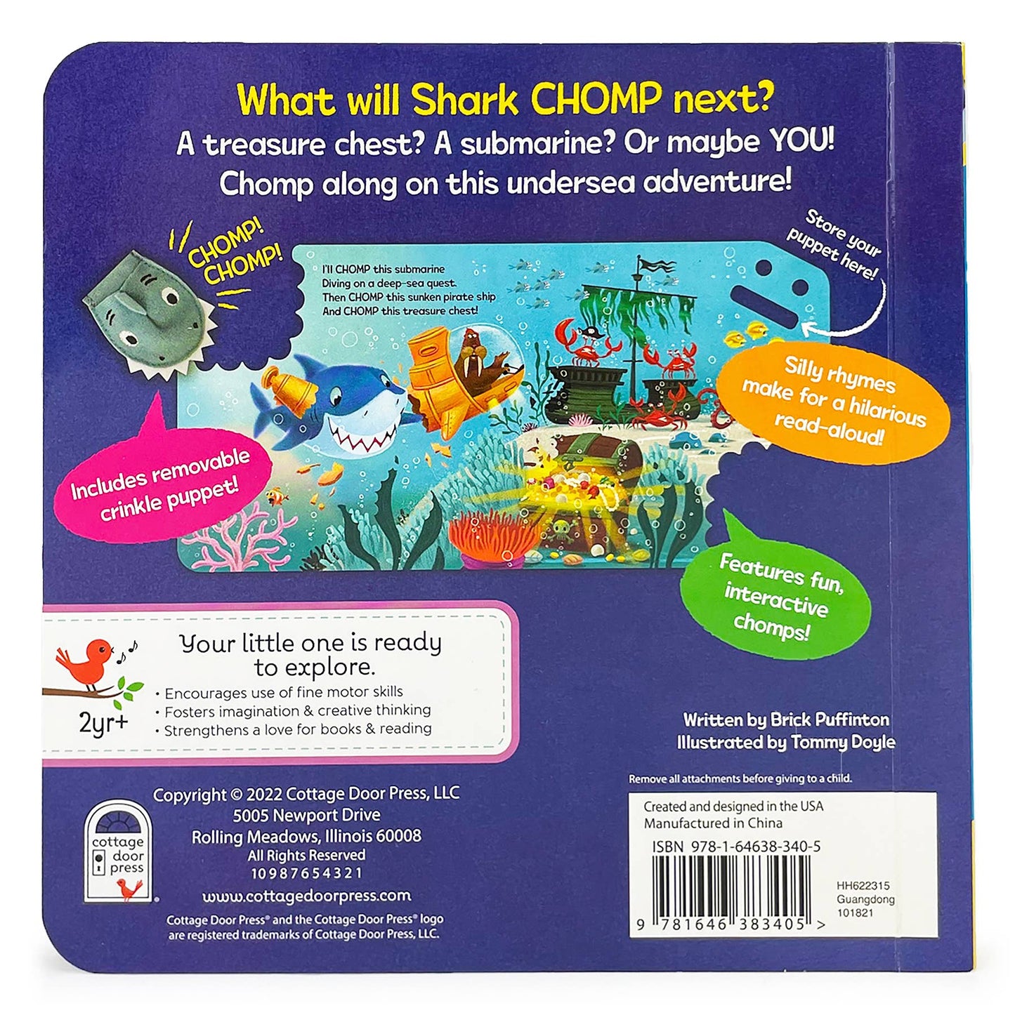 Chomp Chomp Shark Board Book with Puppet