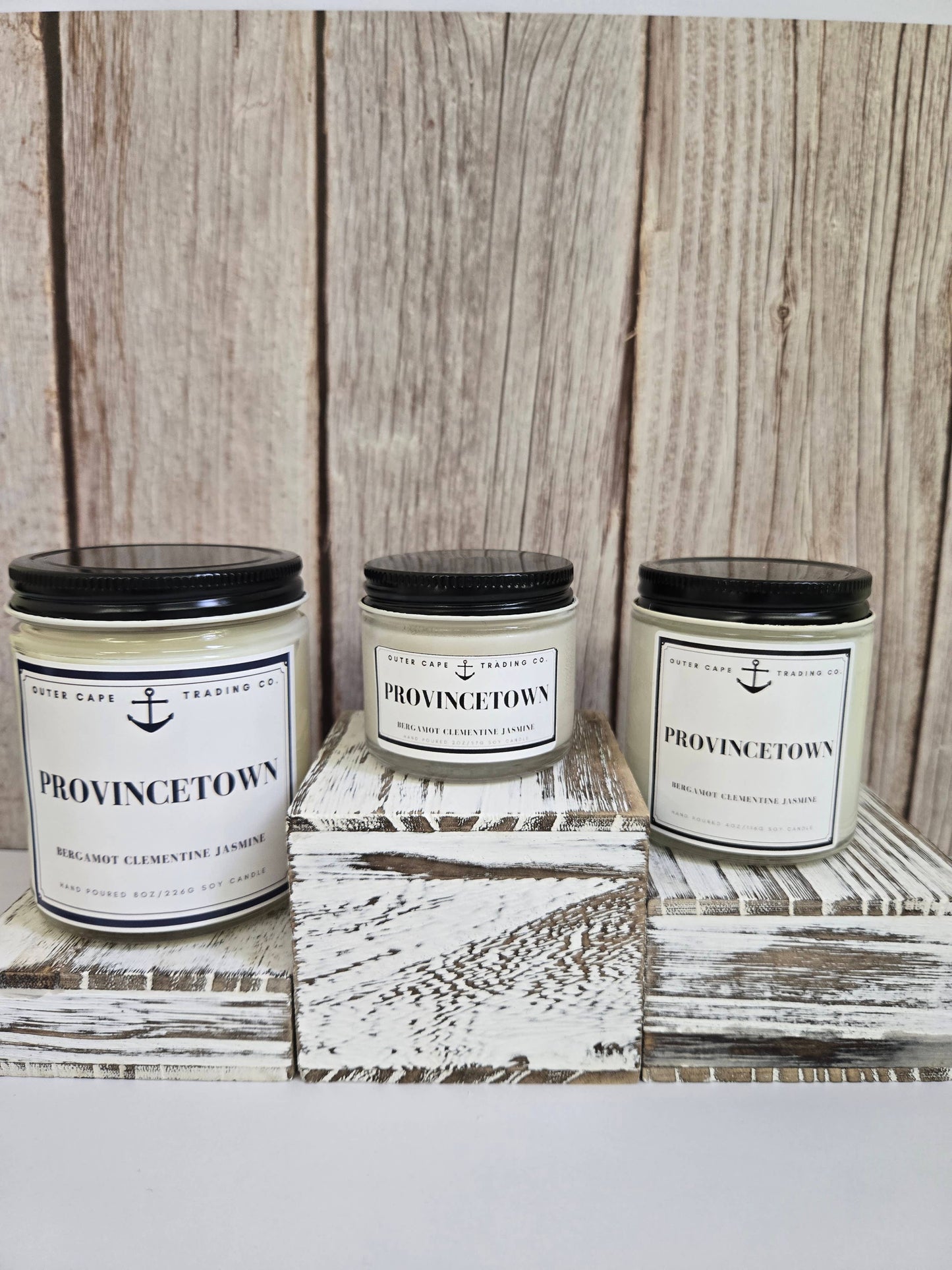 Provincetown Cape Cod Soy Wax Crackling Wooden Wick Candle bulk wholesale: 8oz