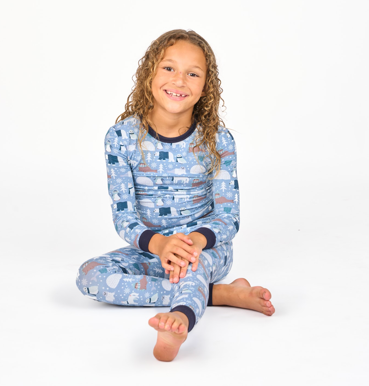 Polar Pals Winter Bamboo Kids Pajamas Toddler Sleep Set: 4/5T